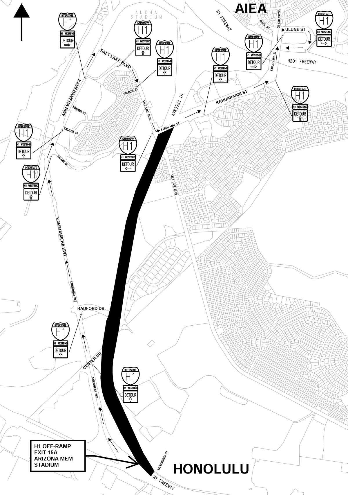 H1 WB Detour Map Project Site Map