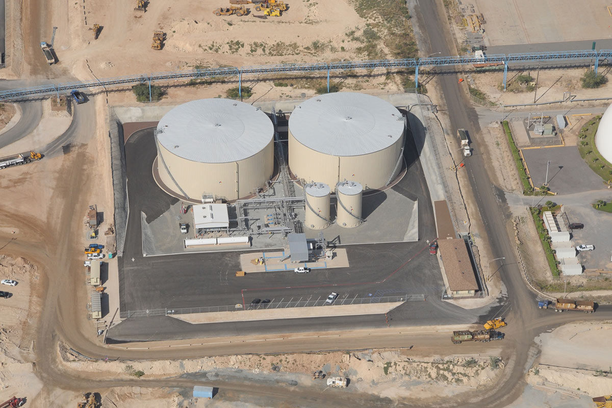 Aerial view of the Asphalt Hawaii storage terminal in Kapolei